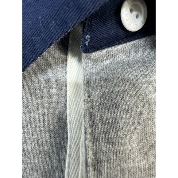 L.L. Bean‎ Rugby Polo Shirt Men sz XL Heather Gray Blue Long Sleeve 1/4 Button - Picture 6 of 9